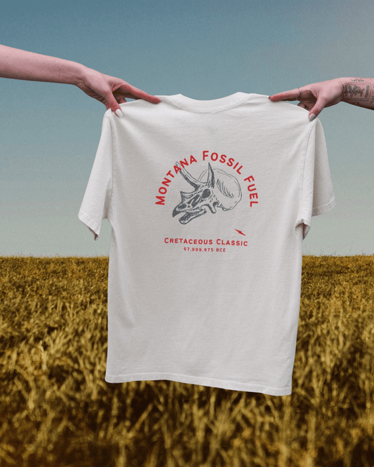 "Montana Fossil Fuel" Heavy Tee - Intrigue Ink Visit Bozeman, Unique Shopping Boutique in Montana, Work from Home Clothes for Women