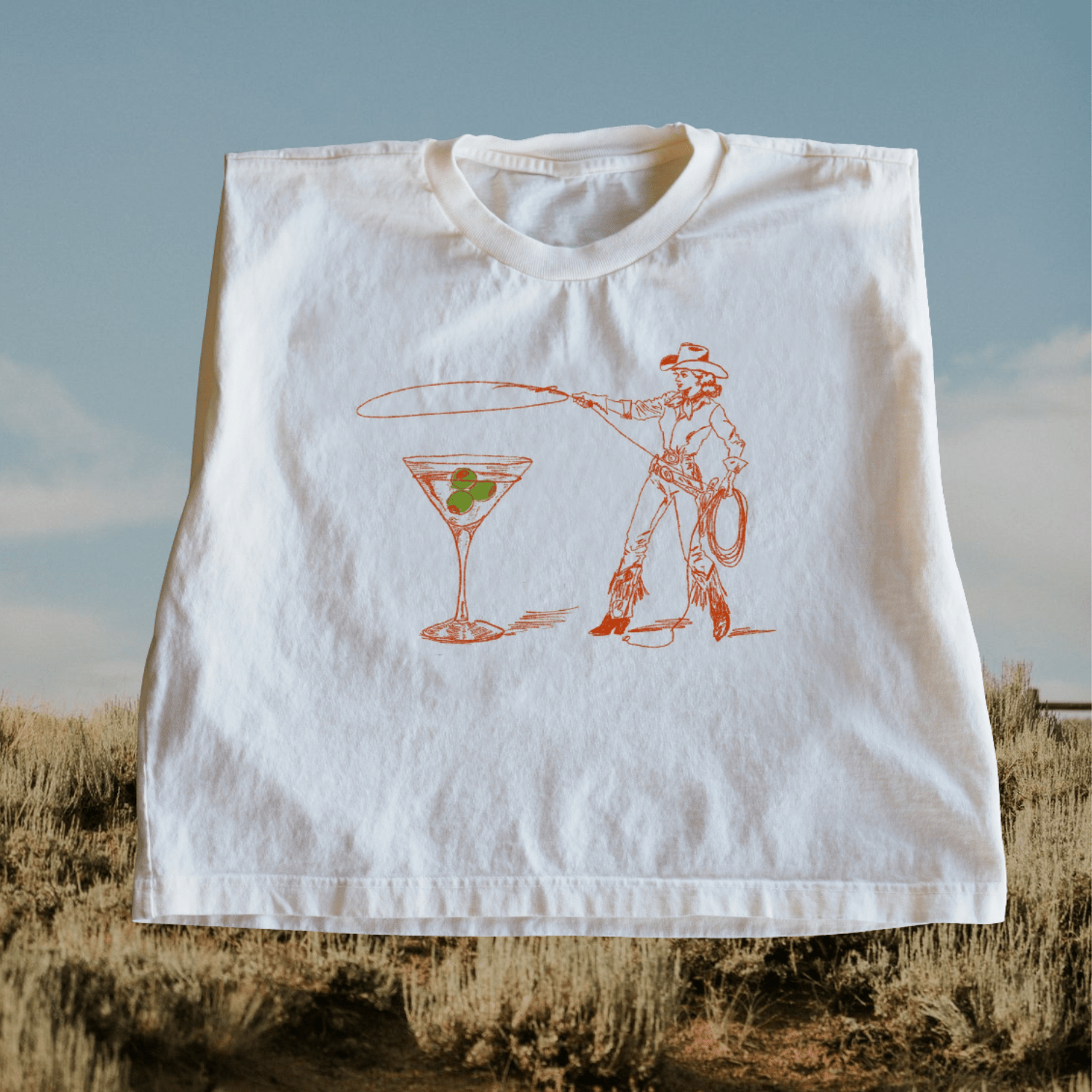 "Montana Martini" Muscle Tank - Intrigue Ink Visit Bozeman, Unique Shopping Boutique in Montana, Work from Home Clothes for Women