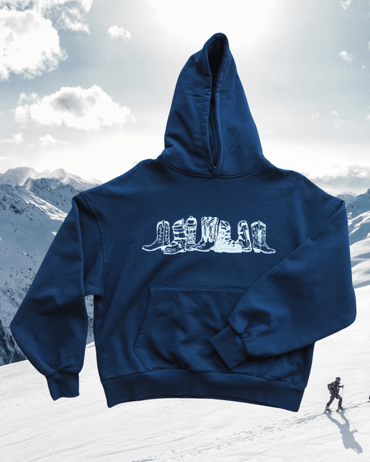 "Western Winter" Blue Hoodie - Intrigue Ink Visit Bozeman, Unique Shopping Boutique in Montana, Work from Home Clothes for Women
