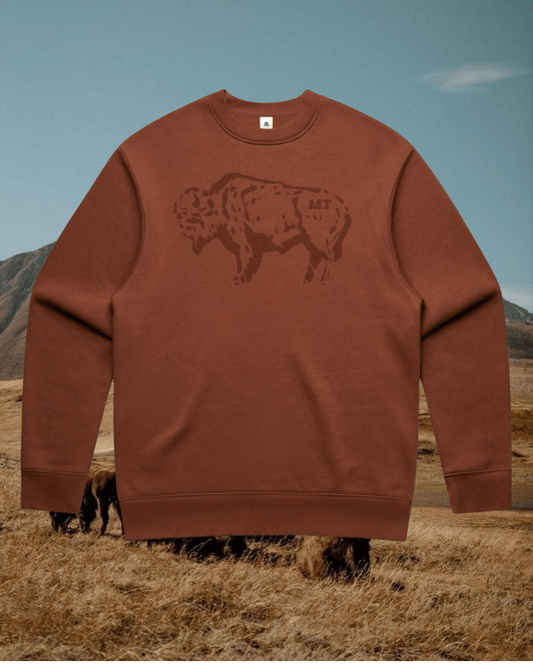 "Bison Sketch" Pullover - Intrigue Ink Visit Bozeman, Unique Shopping Boutique in Montana, Work from Home Clothes for Women