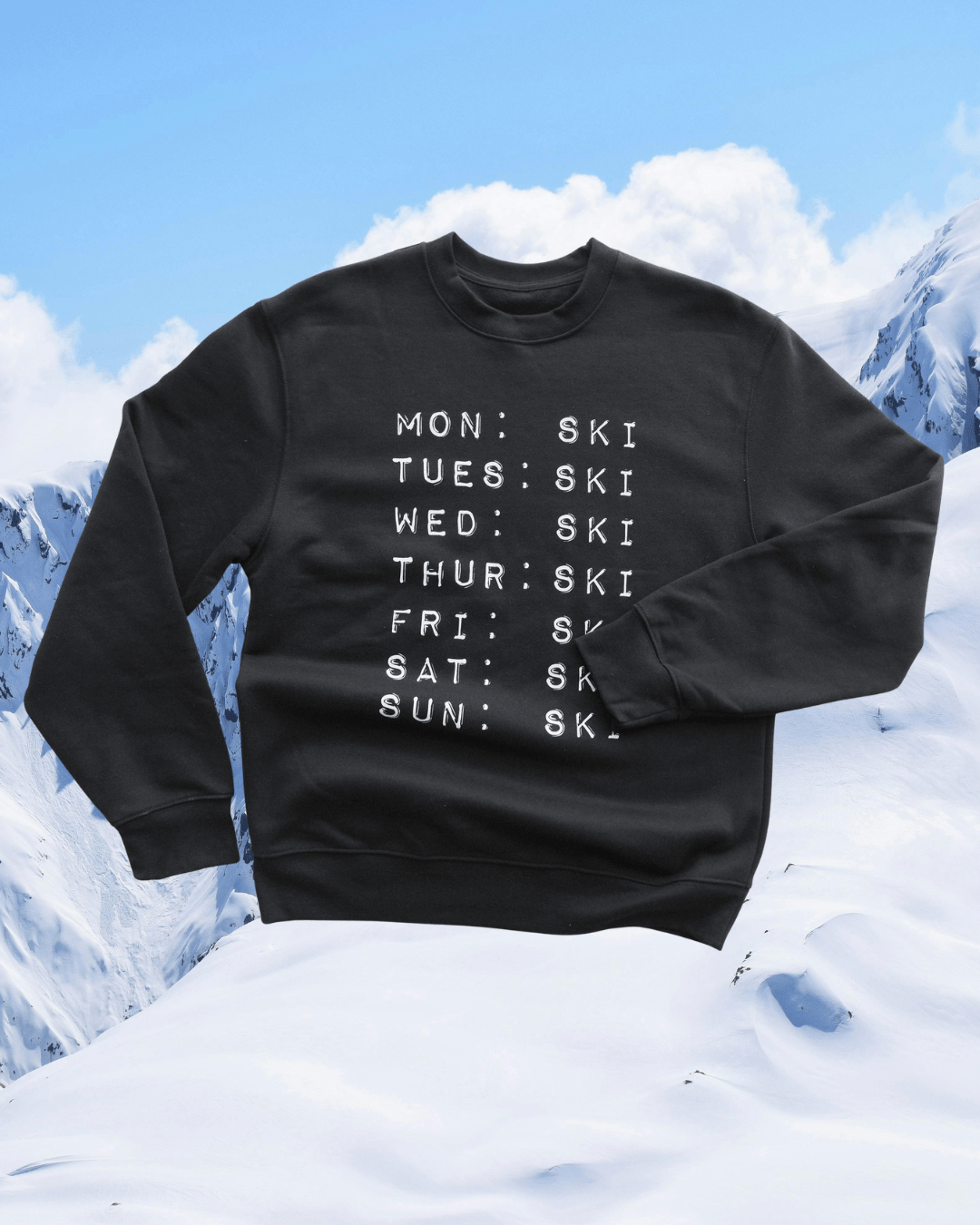"Ski Week" Black Pullover - Intrigue Ink Visit Bozeman, Unique Shopping Boutique in Montana, Work from Home Clothes for Women