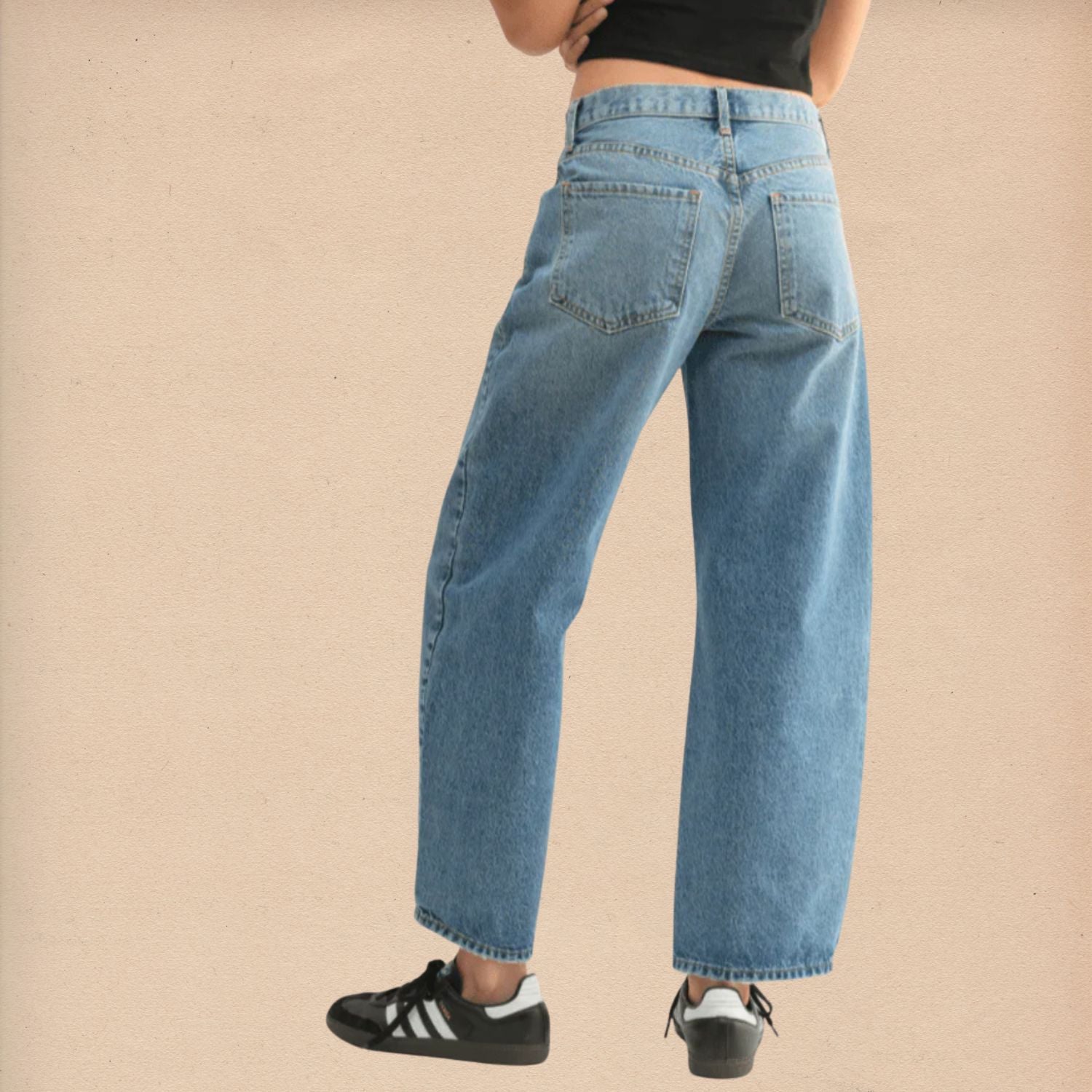 Medium Denim Barrel Jeans - Intrigue Ink Visit Bozeman, Unique Shopping Boutique in Montana, Work from Home Clothes for Women