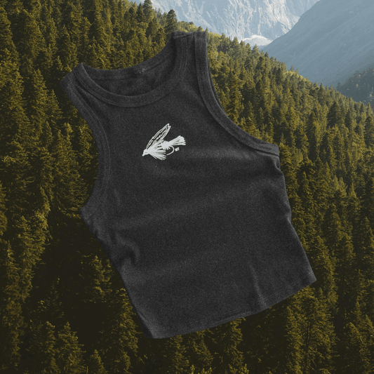 "Dry Fly" Black Tank - Intrigue Ink Visit Bozeman, Unique Shopping Boutique in Montana, Work from Home Clothes for Women