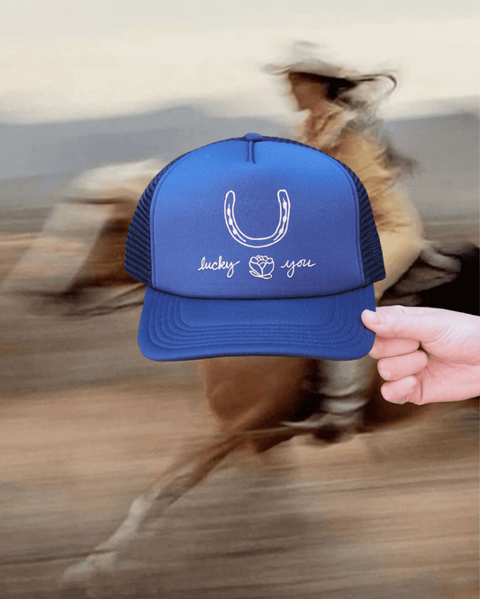 "Lucky You" Trucker Hat - Dark Blue