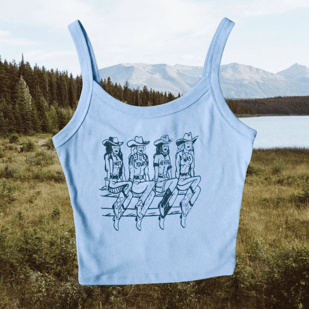 Not Yours Blue Strappy Tank - Intrigue Ink Visit Bozeman, Unique Shopping Boutique in Montana, Work from Home Clothes for Women