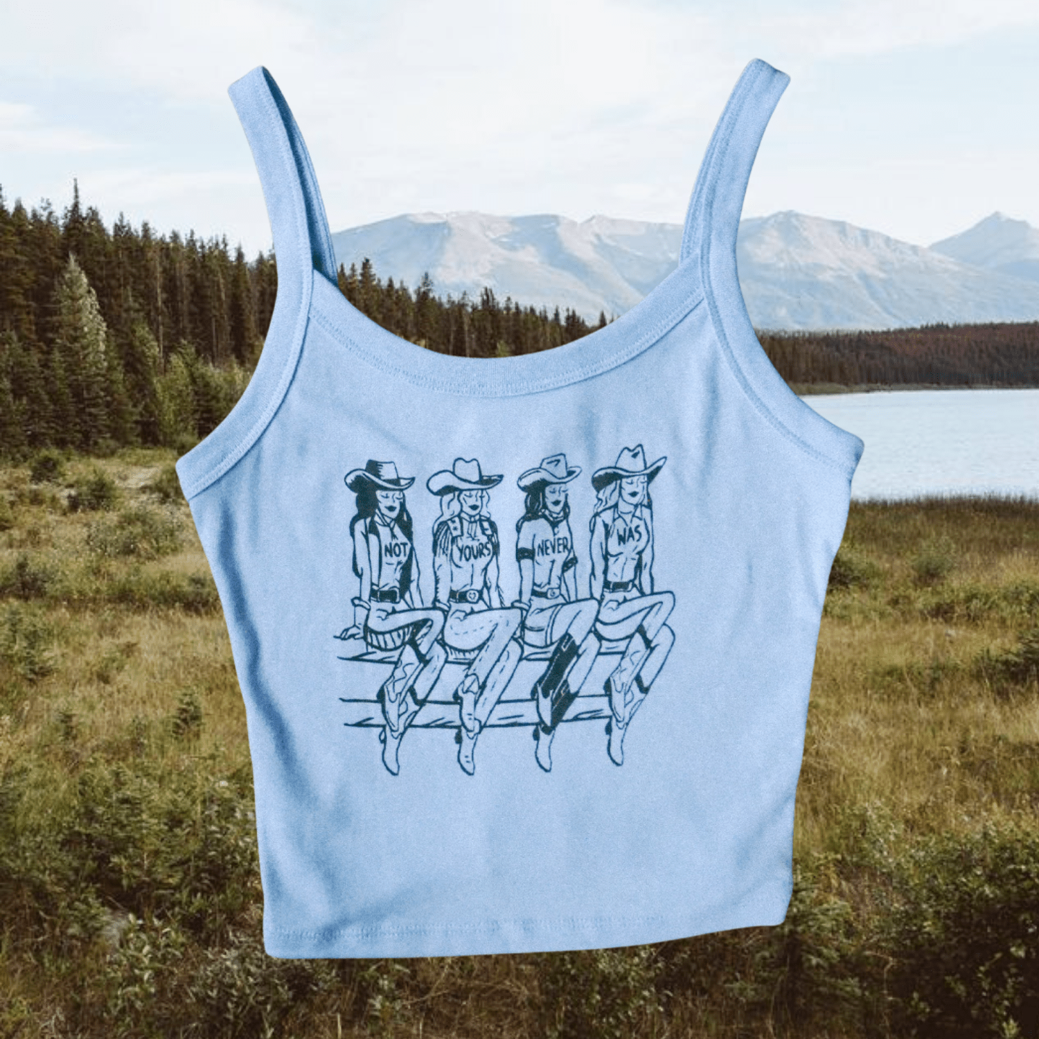 Not Yours Blue Strappy Tank - Intrigue Ink Visit Bozeman, Unique Shopping Boutique in Montana, Work from Home Clothes for Women