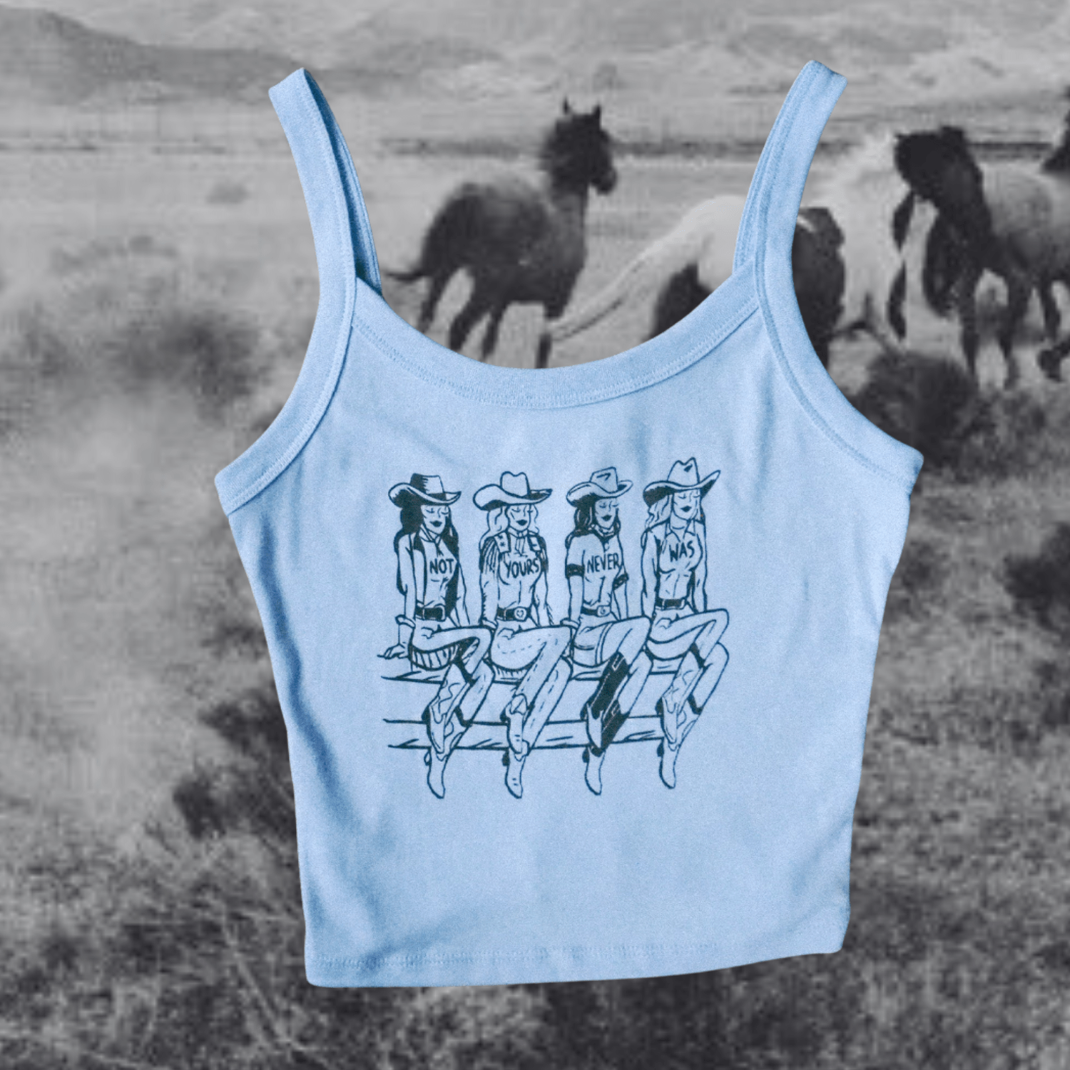 Not Yours Blue Strappy Tank - Intrigue Ink Visit Bozeman, Unique Shopping Boutique in Montana, Work from Home Clothes for Women