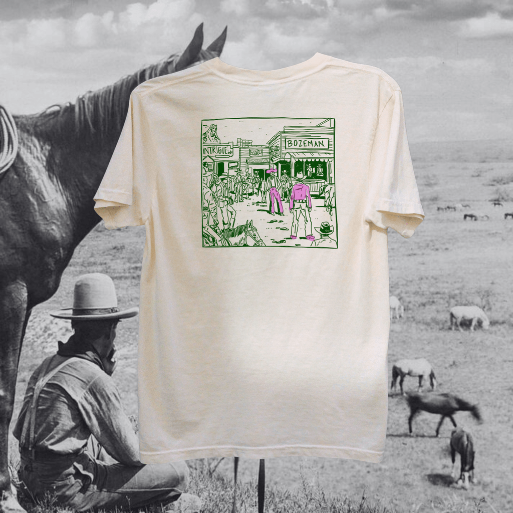 "Montana Standoff" Tee - Intrigue Ink Visit Bozeman, Unique Shopping Boutique in Montana, Work from Home Clothes for Women