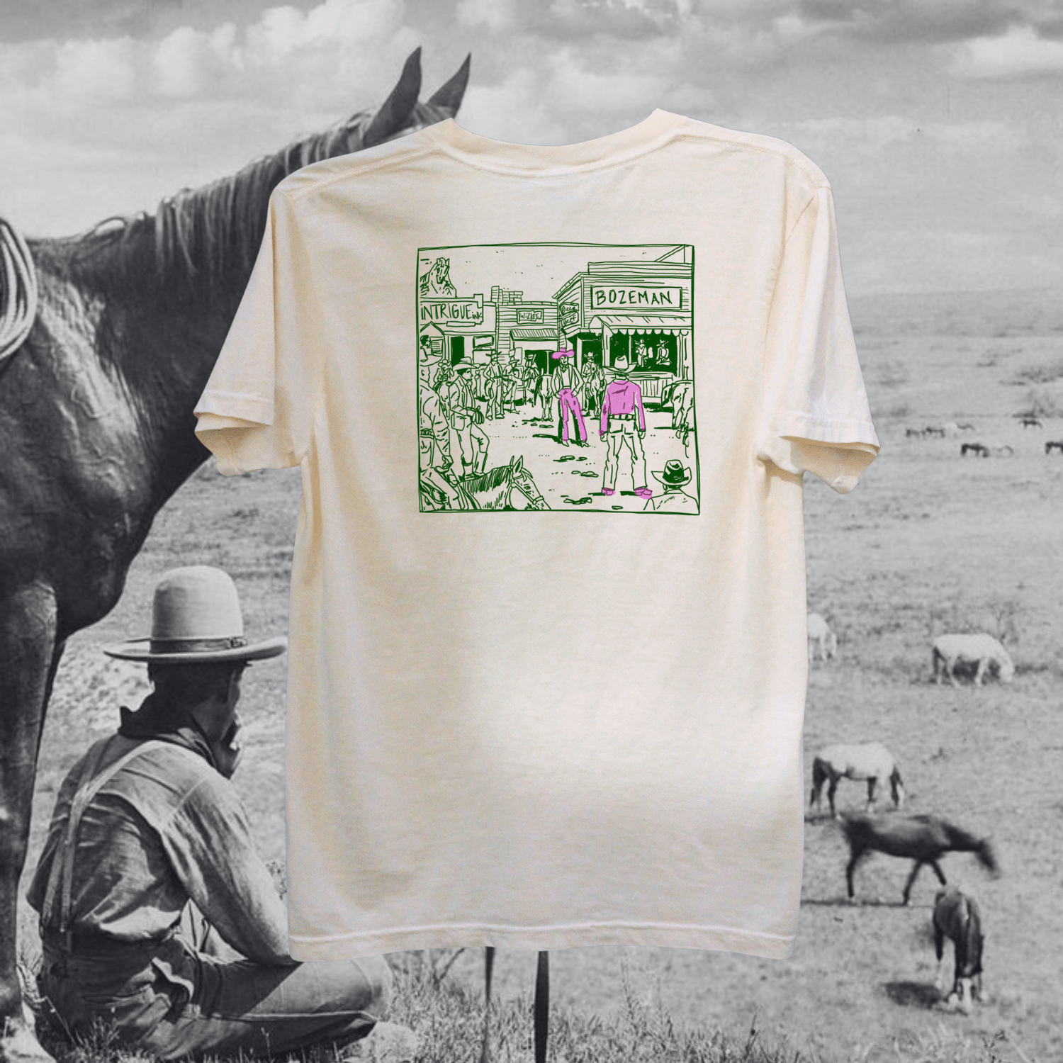 "Montana Standoff" Tee - Intrigue Ink Visit Bozeman, Unique Shopping Boutique in Montana, Work from Home Clothes for Women