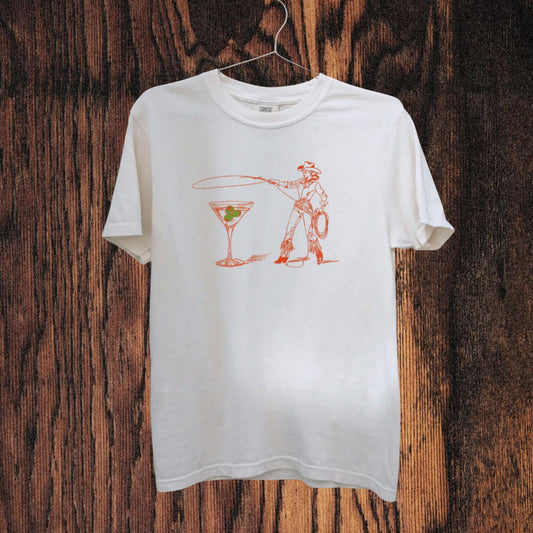 "Montana Martini" Ivory Tee - Intrigue Ink Visit Bozeman, Unique Shopping Boutique in Montana, Work from Home Clothes for Women