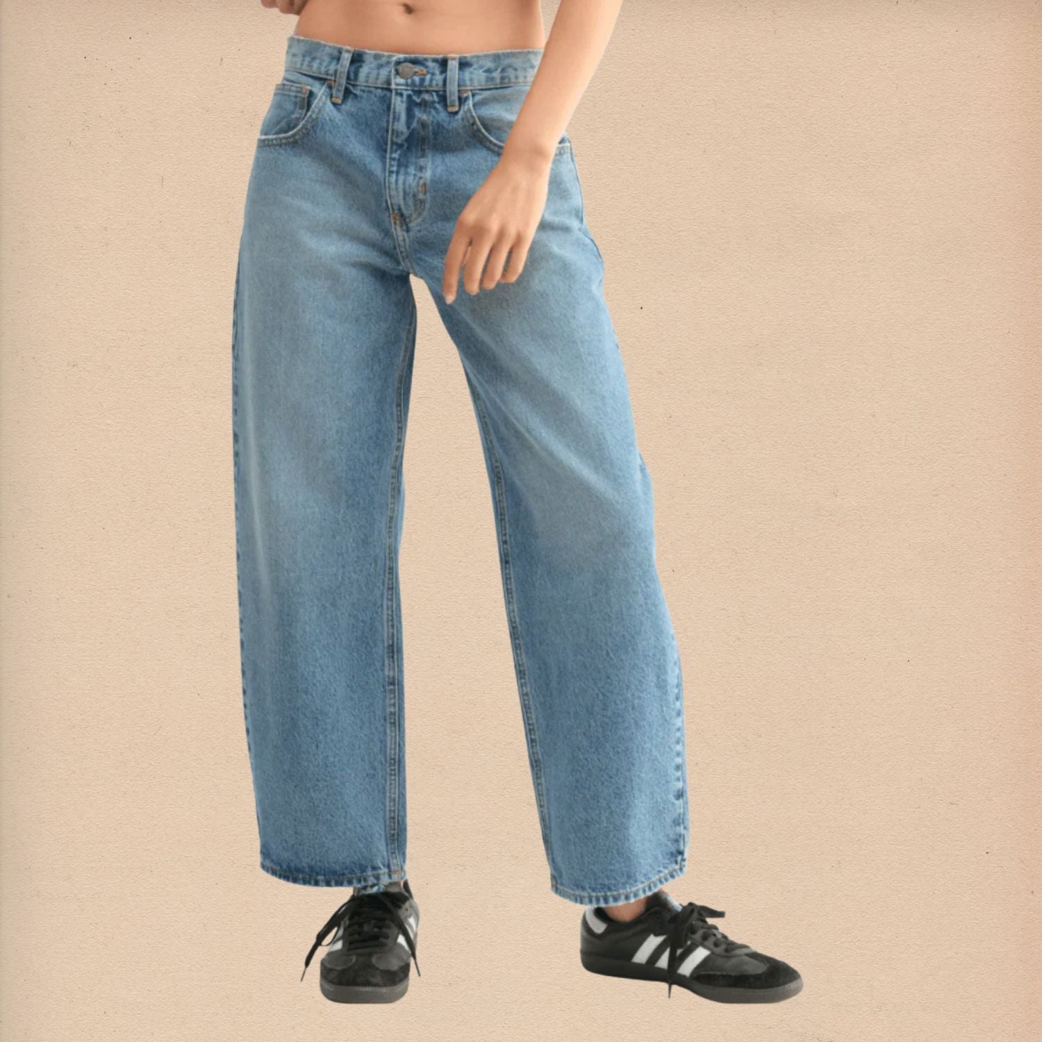 Medium Denim Barrel Jeans - Intrigue Ink Visit Bozeman, Unique Shopping Boutique in Montana, Work from Home Clothes for Women