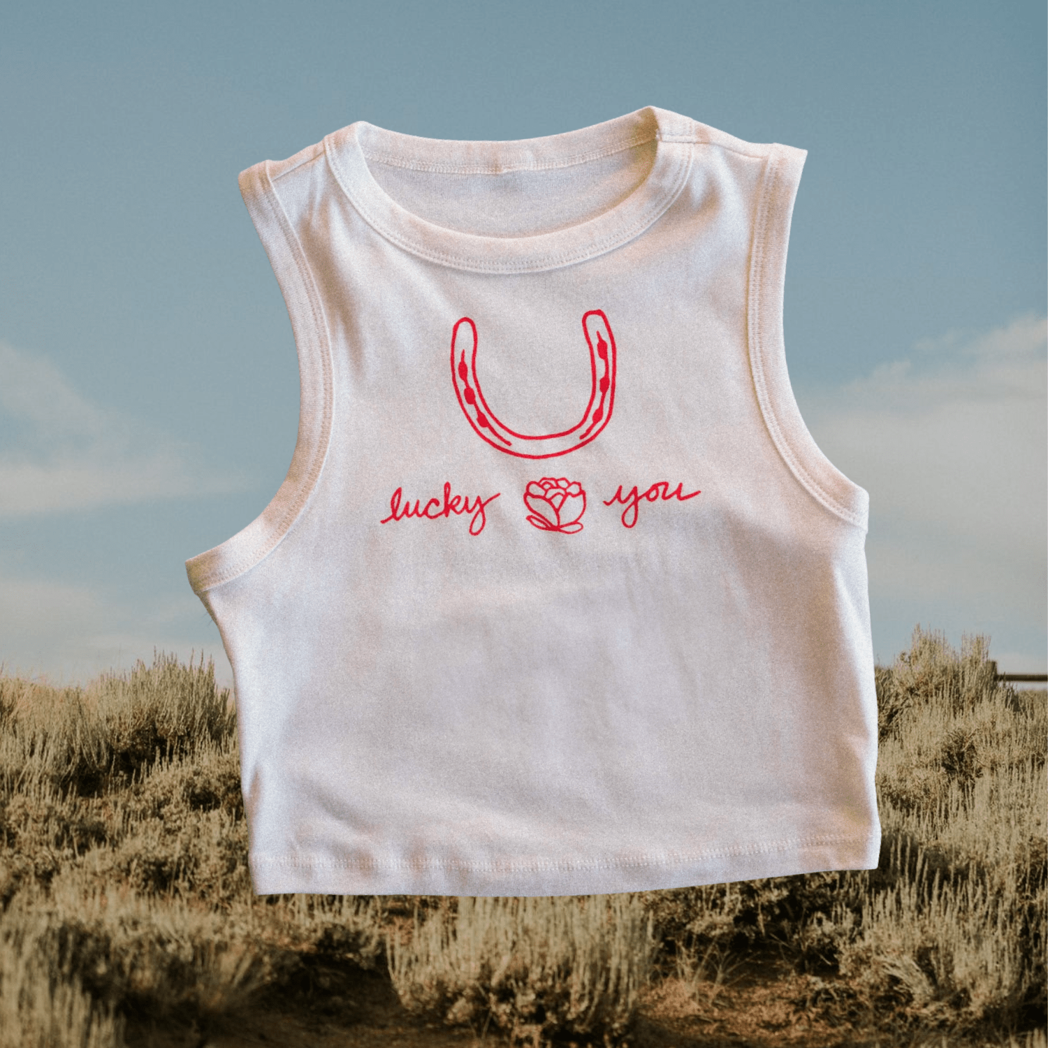 "Lucky You" Crop Tank - Intrigue Ink Visit Bozeman, Unique Shopping Boutique in Montana, Work from Home Clothes for Women