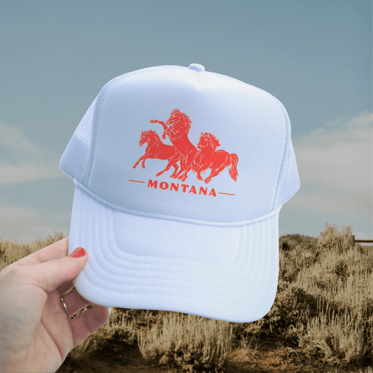 Horsepower Trucker Hat - Intrigue Ink Visit Bozeman, Unique Shopping Boutique in Montana, Work from Home Clothes for Women