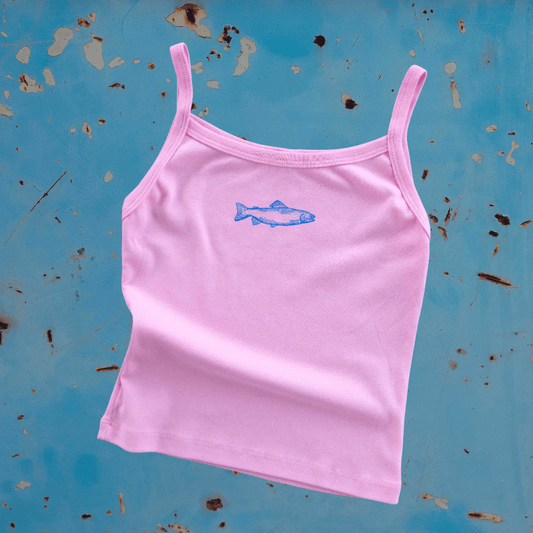 "Swims with the Fishes" Pink Tank - Intrigue Ink Visit Bozeman, Unique Shopping Boutique in Montana, Work from Home Clothes for Women