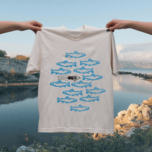 "Swims with the Fishes" Soft Tee - Intrigue Ink Visit Bozeman, Unique Shopping Boutique in Montana, Work from Home Clothes for Women