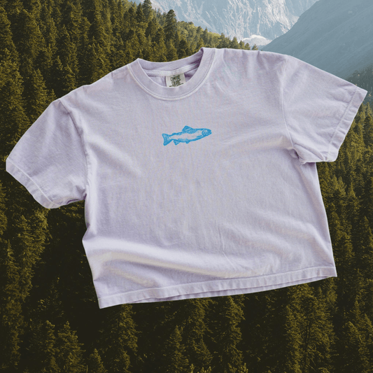 "Swims with the Fishes" Tee - Purple - Intrigue Ink Visit Bozeman, Unique Shopping Boutique in Montana, Work from Home Clothes for Women