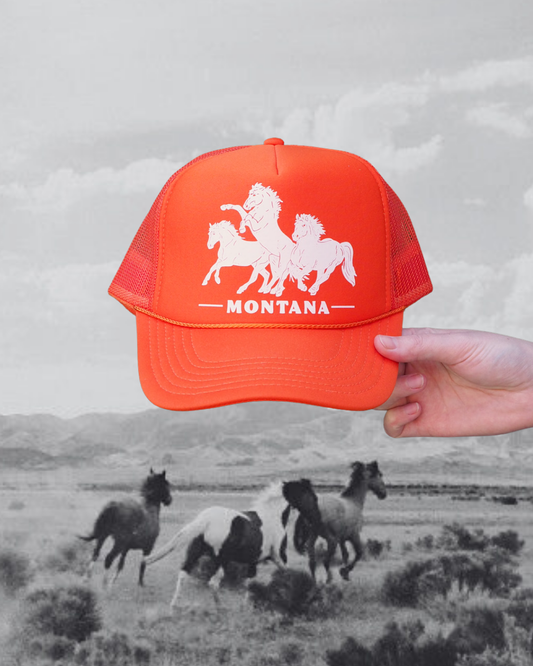 "Horsepower" Orange Trucker Hat