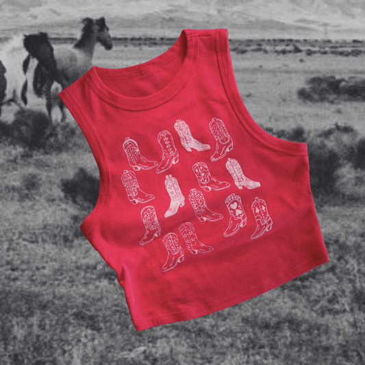 Vintage Boots MT Ribbed Tank - Intrigue Ink Visit Bozeman, Unique Shopping Boutique in Montana, Work from Home Clothes for Women