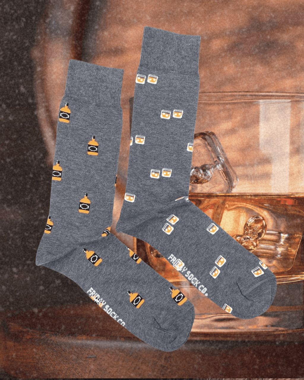Men's Mismatched Whiskey & Glass Socks - Intrigue Ink Visit Bozeman, Unique Shopping Boutique in Montana, Work from Home Clothes for Women