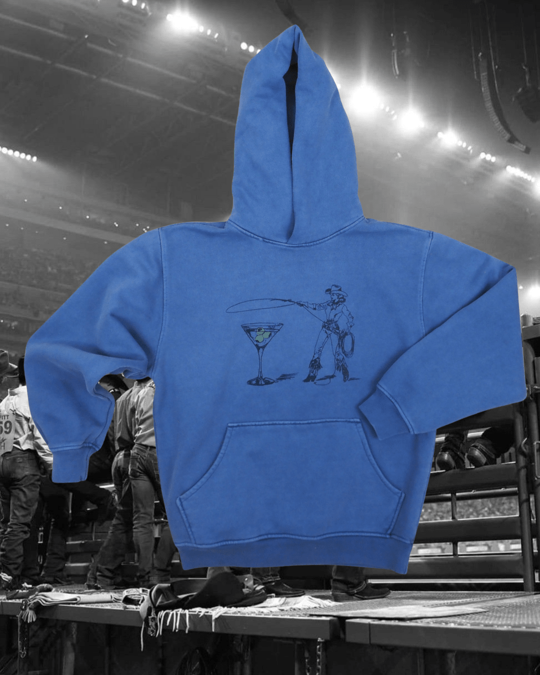 Montana Martini Hoodie in Blue - Intrigue Ink Visit Bozeman, Unique Shopping Boutique in Montana, Work from Home Clothes for Women