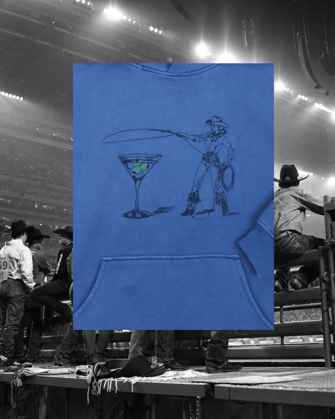 Montana Martini Hoodie in Blue - Intrigue Ink Visit Bozeman, Unique Shopping Boutique in Montana, Work from Home Clothes for Women