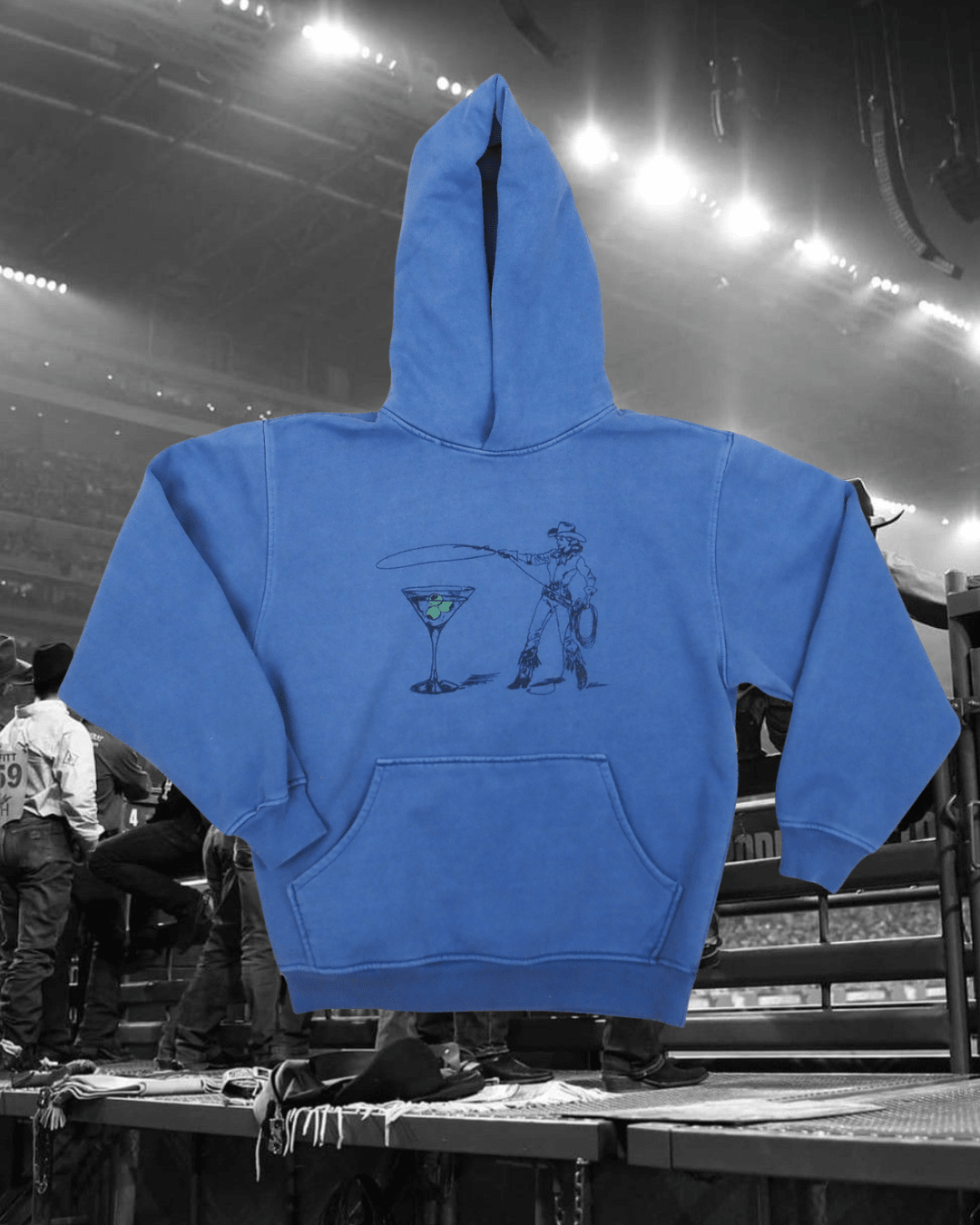 Montana Martini Hoodie in Blue - Intrigue Ink Visit Bozeman, Unique Shopping Boutique in Montana, Work from Home Clothes for Women