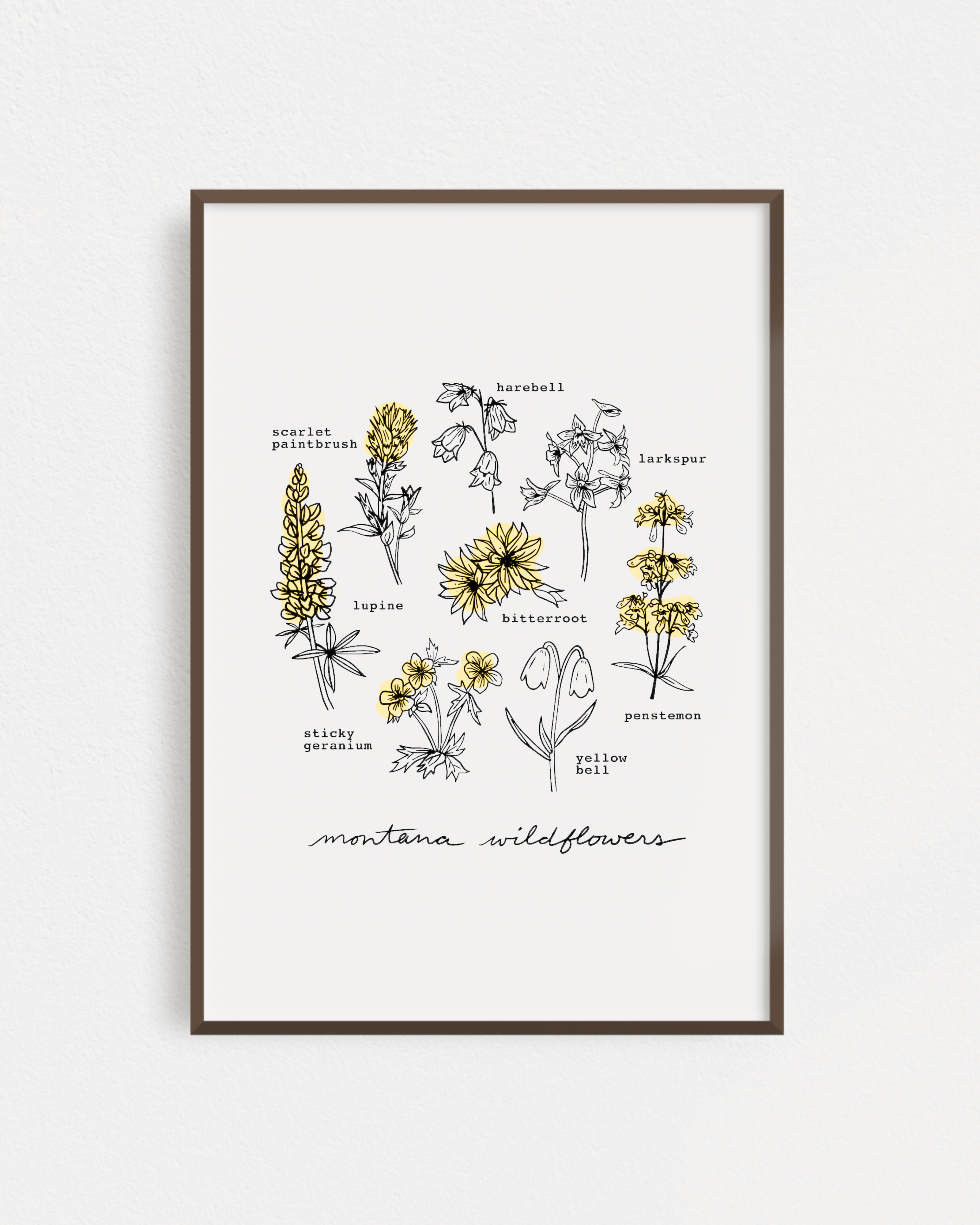 "Montana Yellow Wildflower" Poster - Intrigue Ink Visit Bozeman, Unique Shopping Boutique in Montana, Work from Home Clothes for Women