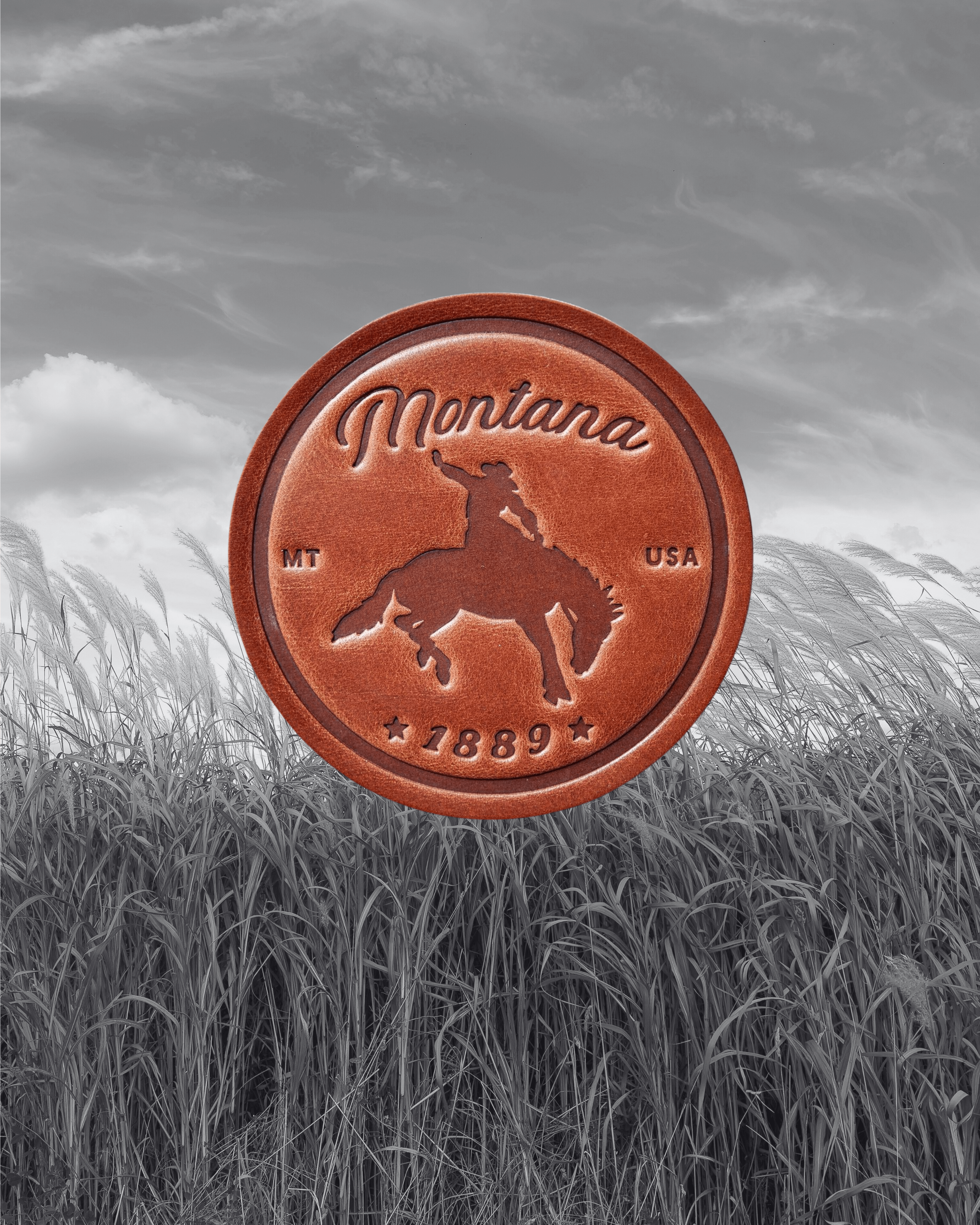 Montana Bronco Leather Coaster - Intrigue Ink Visit Bozeman, Unique Shopping Boutique in Montana, Work from Home Clothes for Women