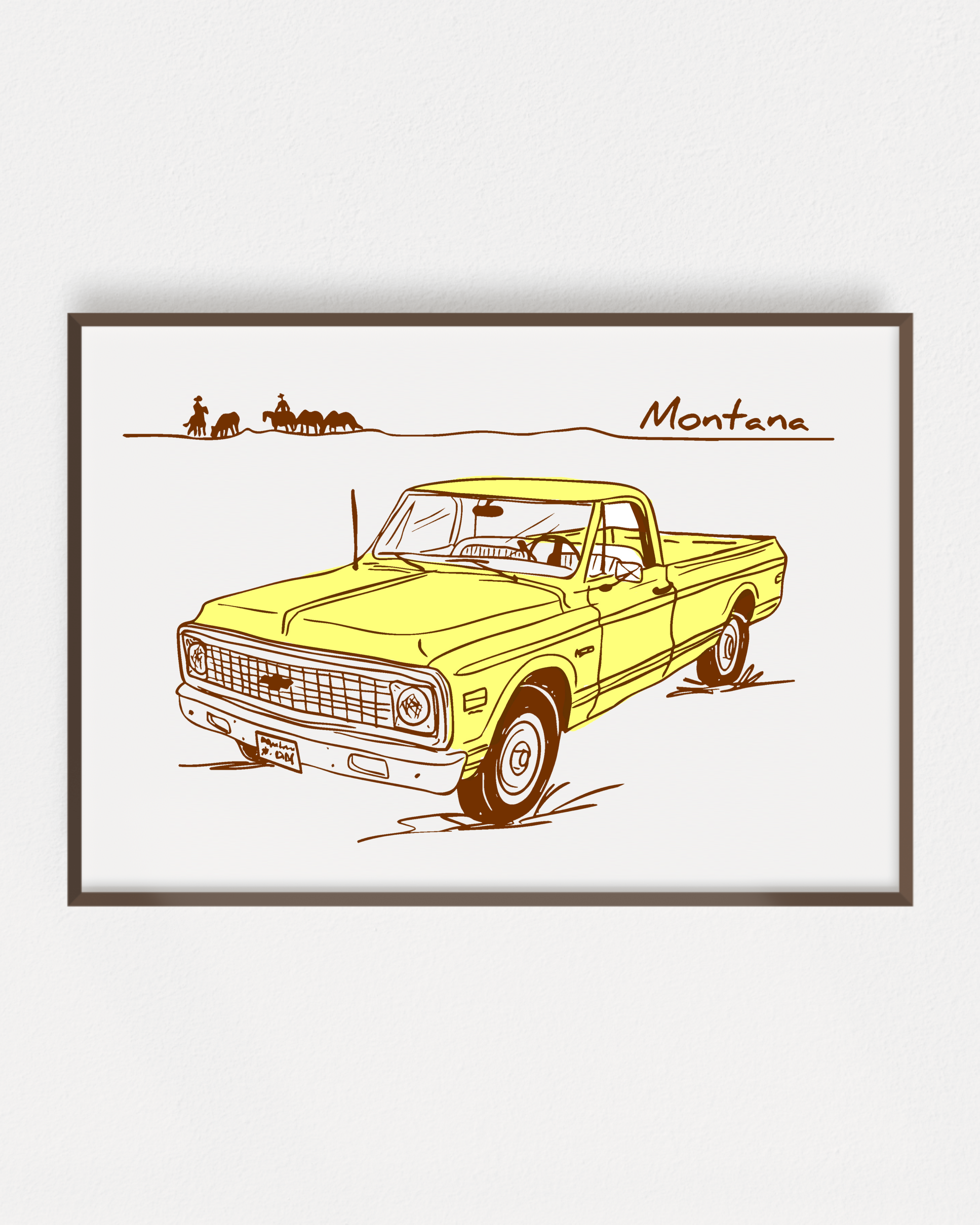 Montana Chevy Poster - Intrigue Ink Visit Bozeman, Unique Shopping Boutique in Montana, Work from Home Clothes for Women