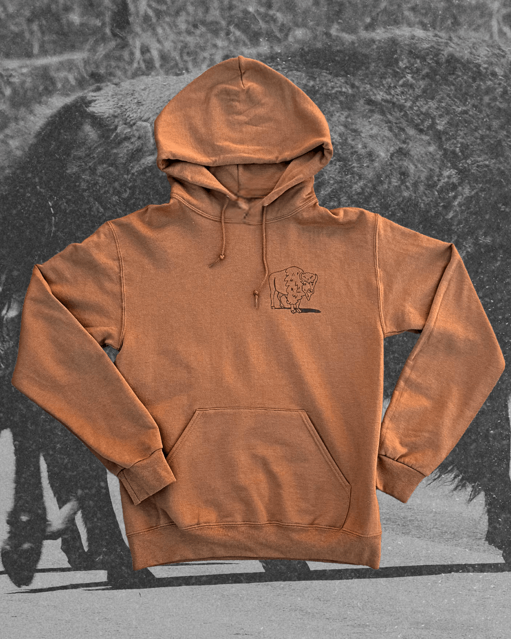 "Montana Traffic Jam" Pecan Hoodie - Intrigue Ink Visit Bozeman, Unique Shopping Boutique in Montana, Work from Home Clothes for Women