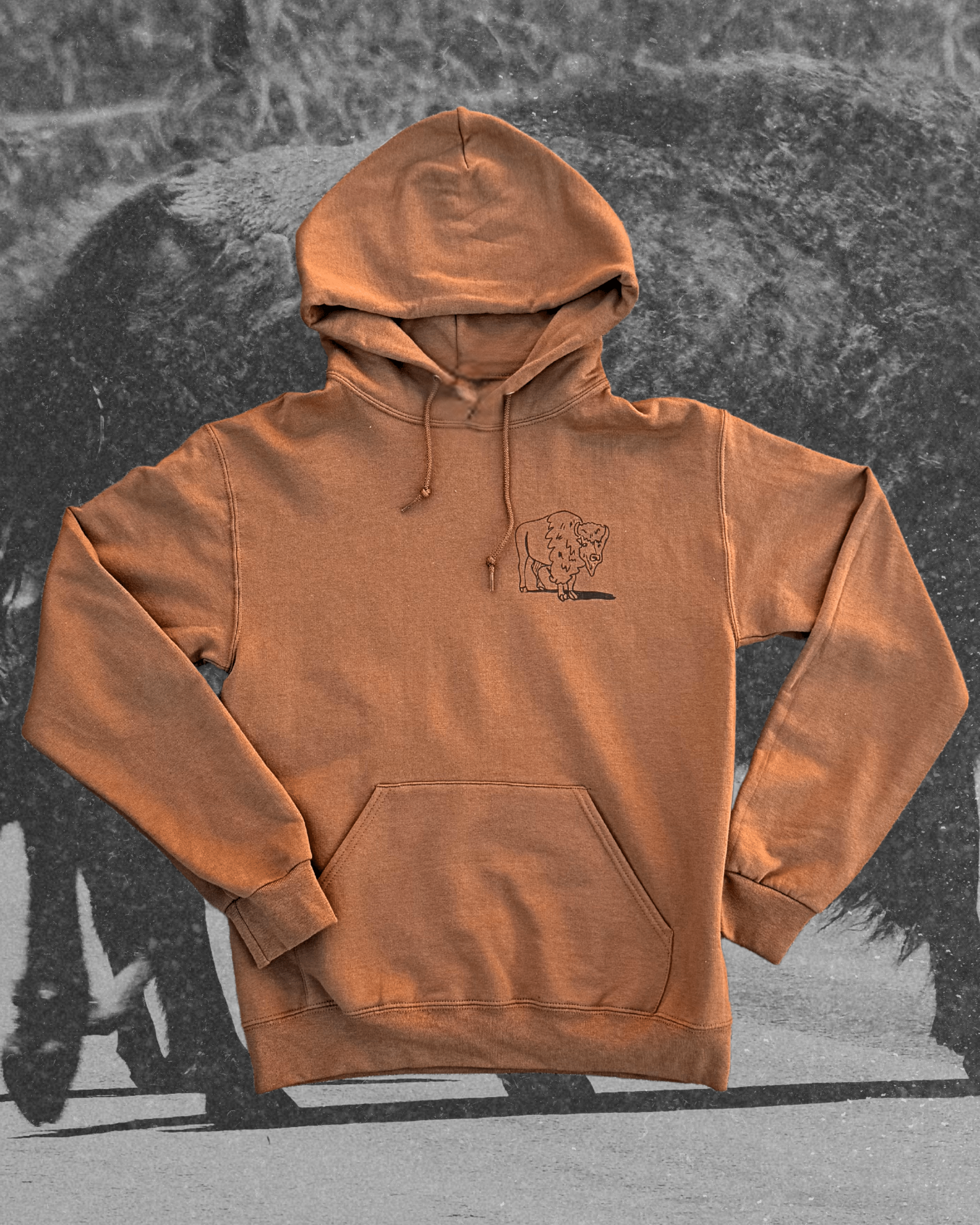 "Montana Traffic Jam" Pecan Hoodie - Intrigue Ink Visit Bozeman, Unique Shopping Boutique in Montana, Work from Home Clothes for Women