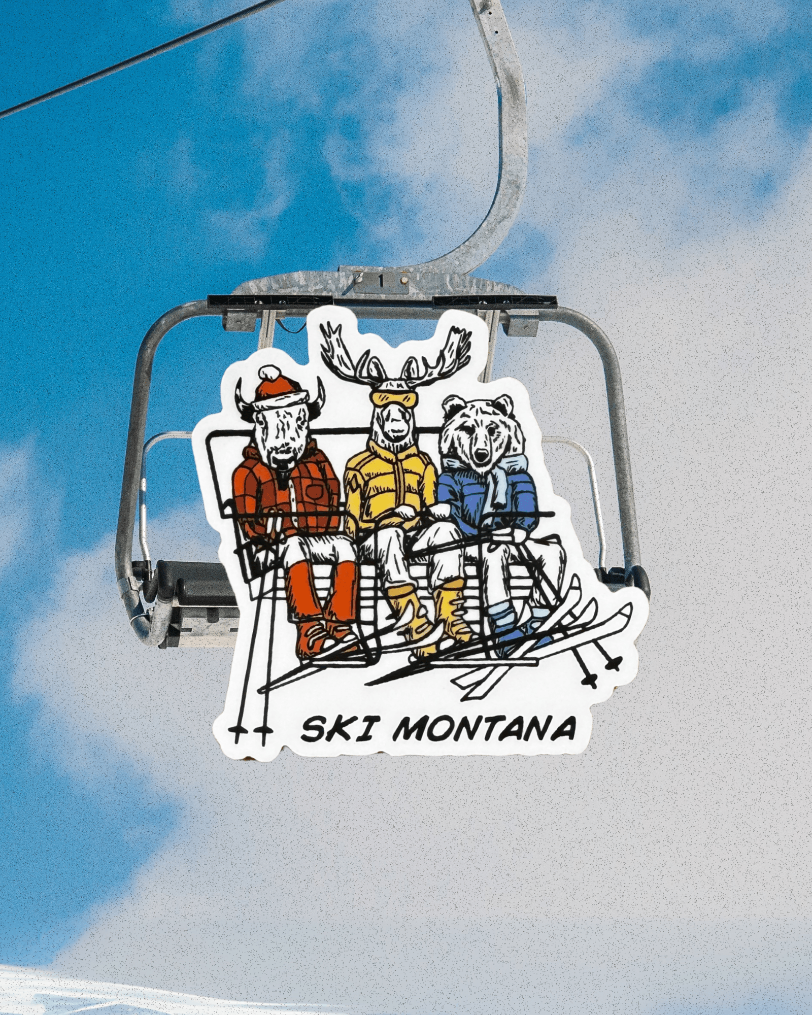"Montana Ski Lift" Sticker - Intrigue Ink Visit Bozeman, Unique Shopping Boutique in Montana, Work from Home Clothes for Women