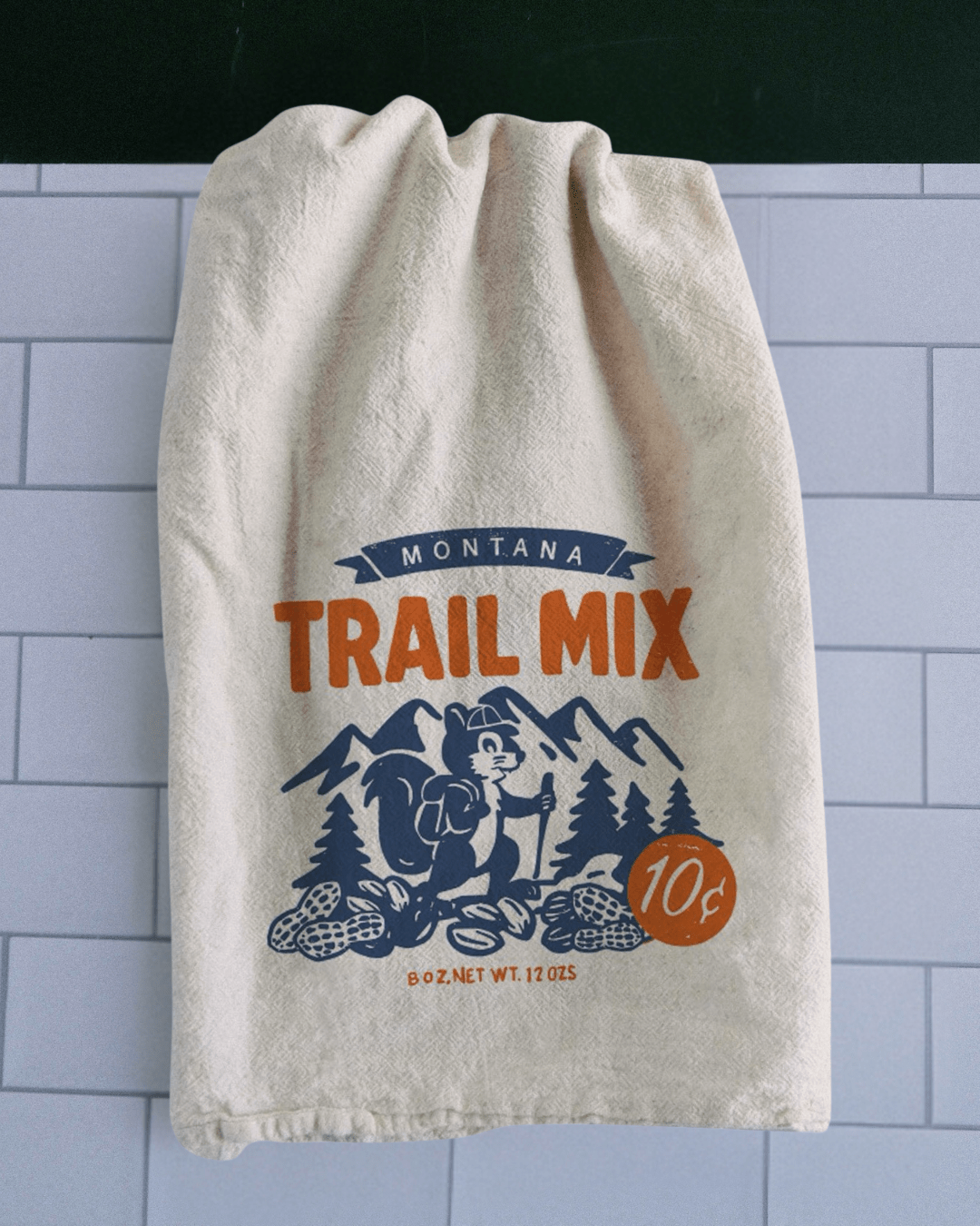 "Montana Trail Mix" Tea Towel - Intrigue Ink Visit Bozeman, Unique Shopping Boutique in Montana, Work from Home Clothes for Women