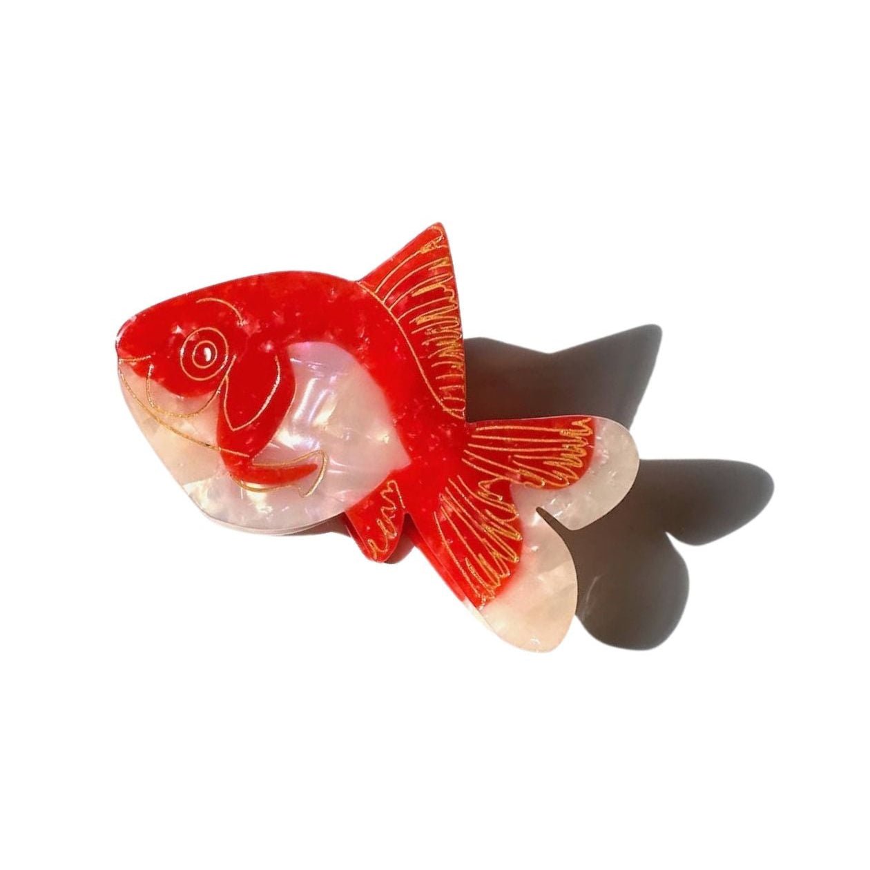 Hand Painted Goldfish Claw Hair Clip - Intrigue Ink Visit Bozeman, Unique Shopping Boutique in Montana, Work from Home Clothes for Women