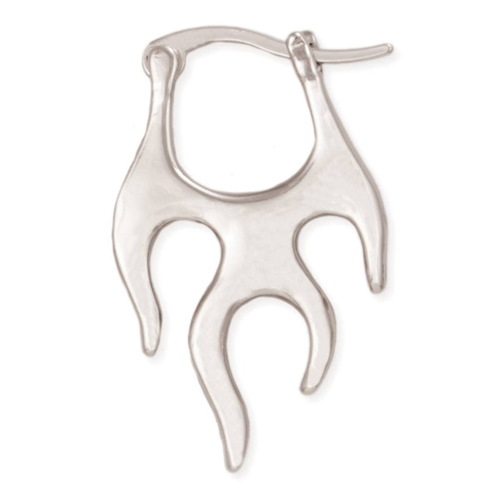 Hot Rod Silver Flames Hoop Earrings - Intrigue Ink Visit Bozeman, Unique Shopping Boutique in Montana, Work from Home Clothes for Women