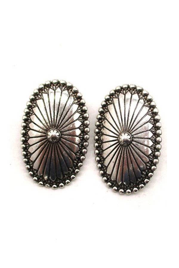 Western Oval Concho Earrings - Intrigue Ink Visit Bozeman, Unique Shopping Boutique in Montana, Work from Home Clothes for Women