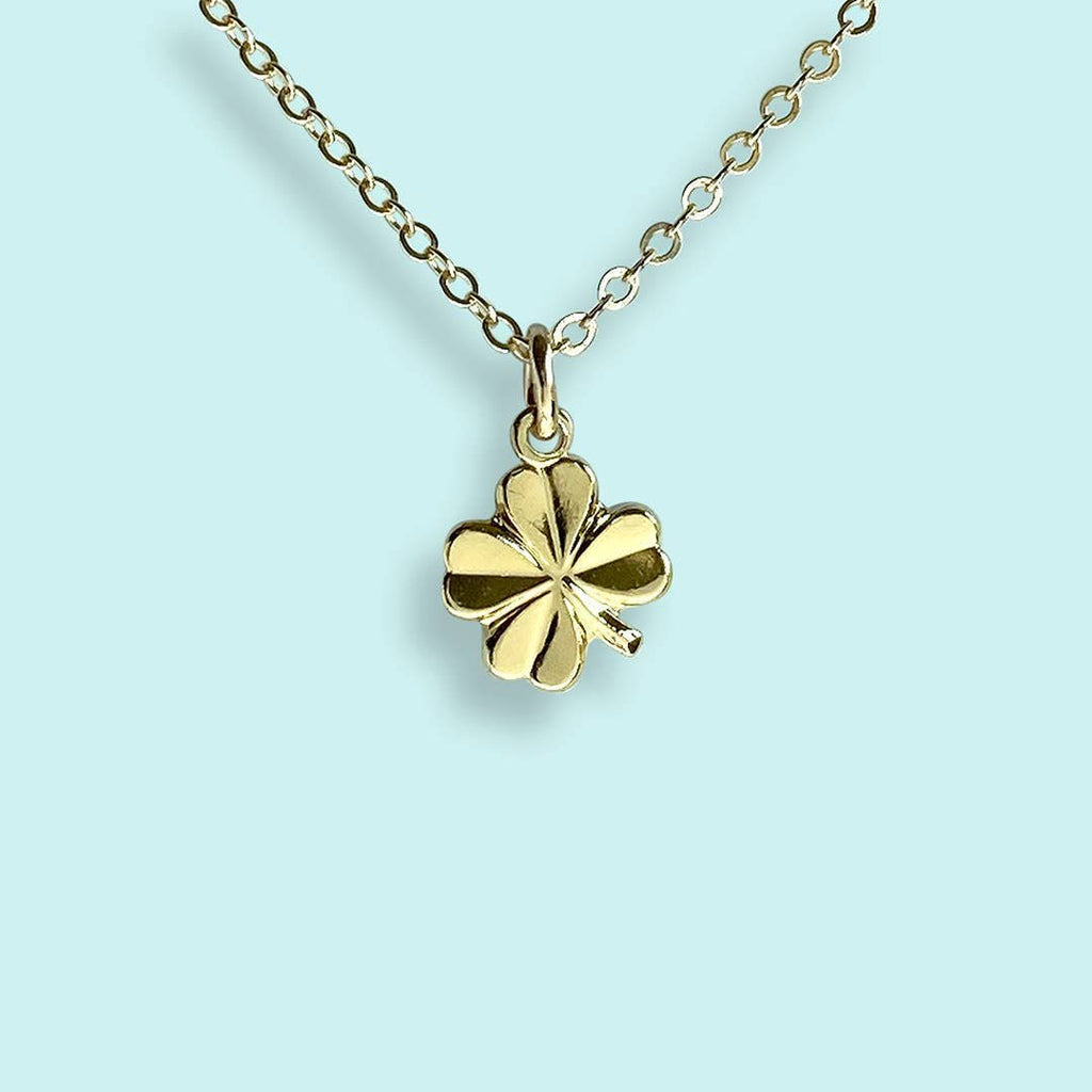 Gold Tiny Clover Necklace - Intrigue Ink Visit Bozeman, Unique Shopping Boutique in Montana, Work from Home Clothes for Women