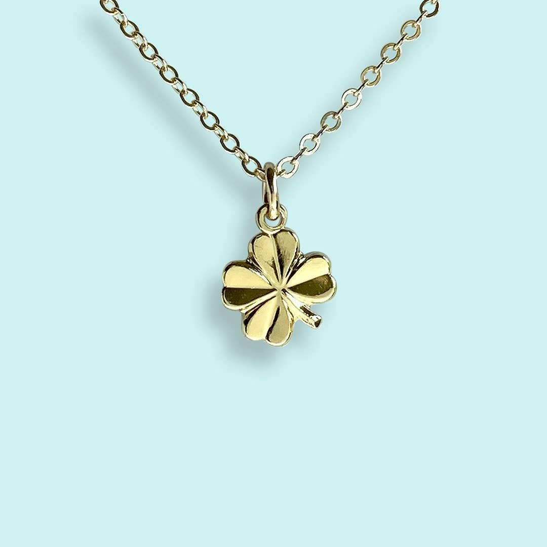 Gold Tiny Clover Necklace - Intrigue Ink Visit Bozeman, Unique Shopping Boutique in Montana, Work from Home Clothes for Women