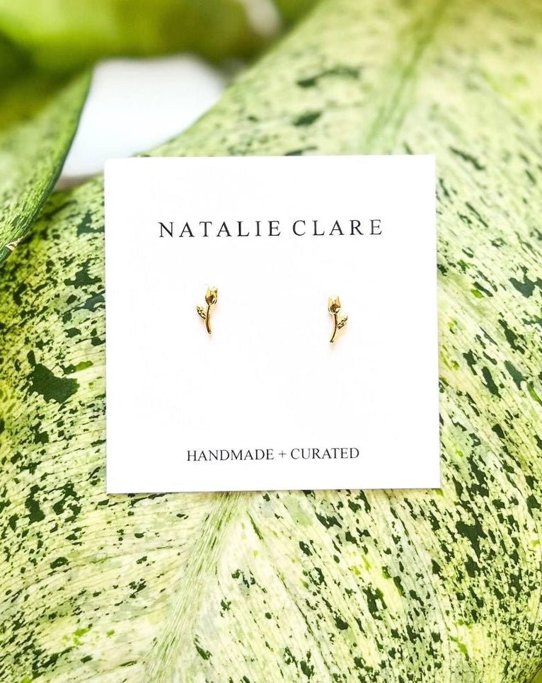 Delicate Rose Stud Earrings - Intrigue Ink Visit Bozeman, Unique Shopping Boutique in Montana, Work from Home Clothes for Women