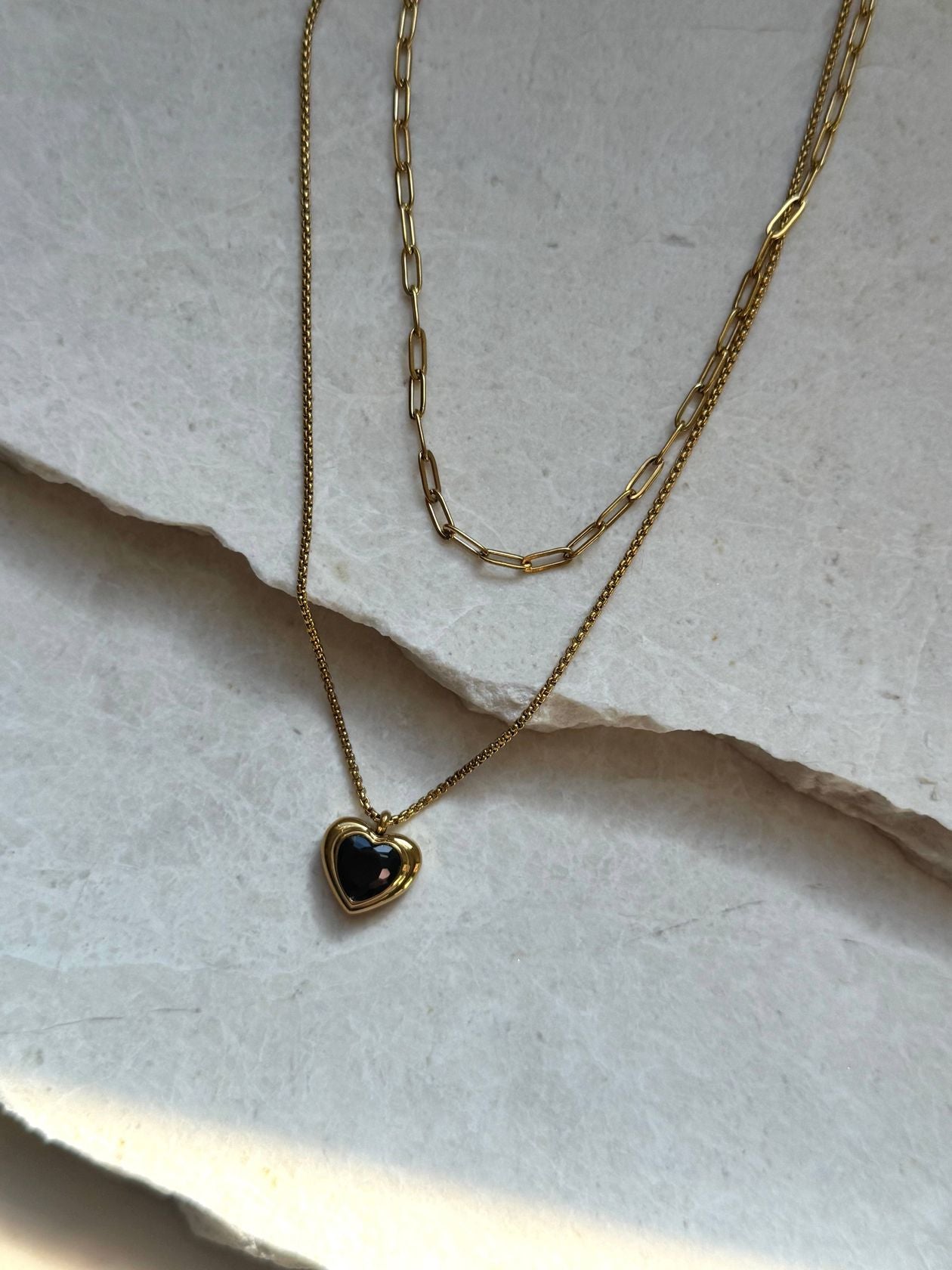 Black Heart Necklace Set - Intrigue Ink Visit Bozeman, Unique Shopping Boutique in Montana, Work from Home Clothes for Women