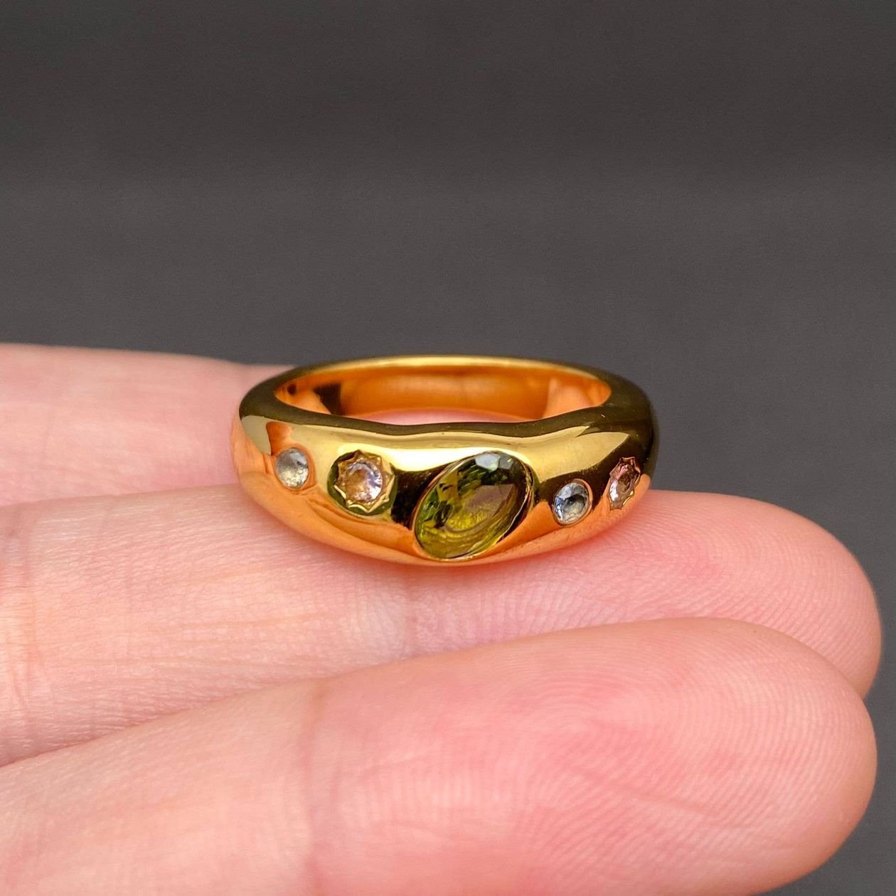 Colored Zircon Gold Ring - Intrigue Ink Visit Bozeman, Unique Shopping Boutique in Montana, Work from Home Clothes for Women
