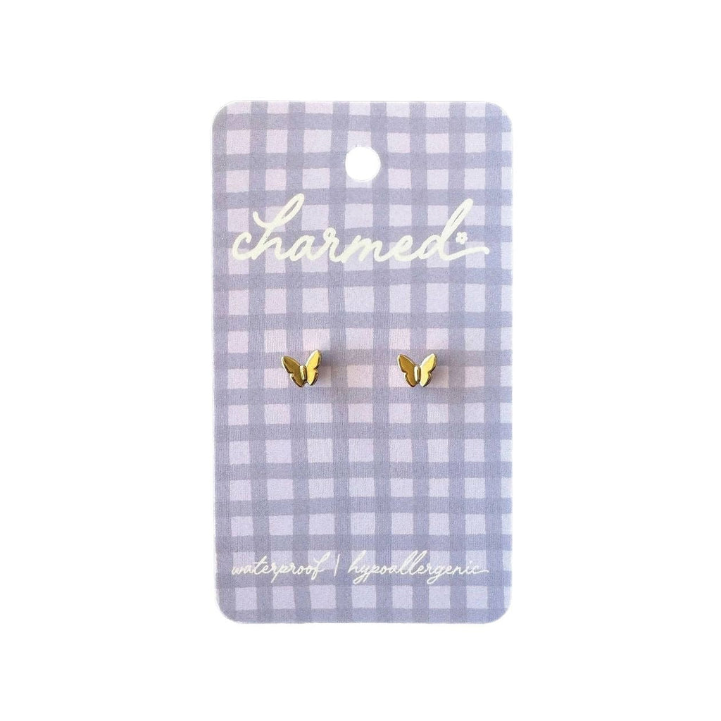Gold Butterfly Earrings - Intrigue Ink Visit Bozeman, Unique Shopping Boutique in Montana, Work from Home Clothes for Women