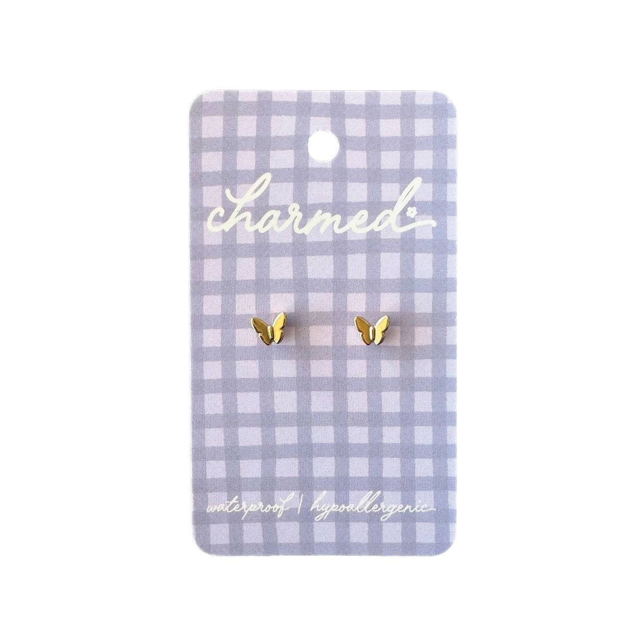 Gold Butterfly Earrings - Intrigue Ink Visit Bozeman, Unique Shopping Boutique in Montana, Work from Home Clothes for Women