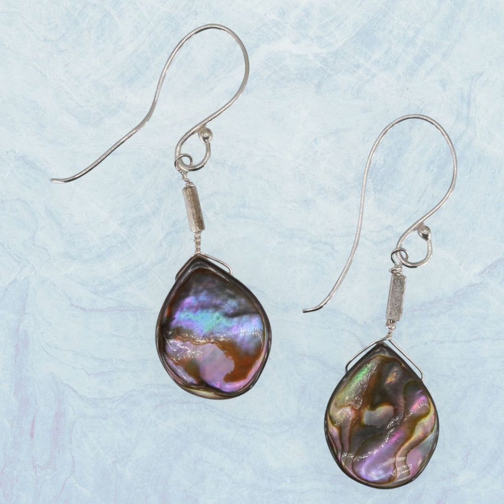 Hill Tribe Silver Abalone Drop Earrings - Intrigue Ink Visit Bozeman, Unique Shopping Boutique in Montana, Work from Home Clothes for Women