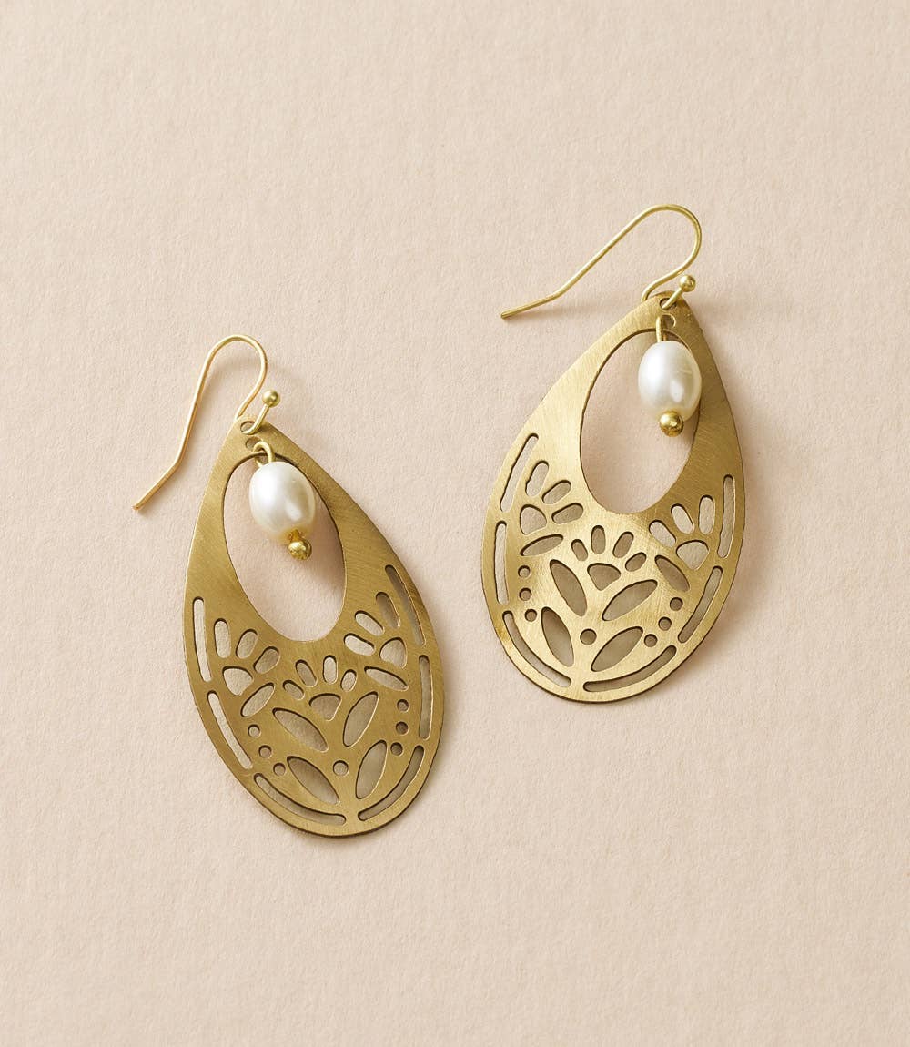 Teardrop Pearl Earrings - Intrigue Ink Visit Bozeman, Unique Shopping Boutique in Montana, Work from Home Clothes for Women