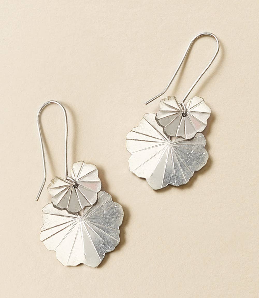 Sayuri Ginkgo Leaf Silver Dangle Earrings - Intrigue Ink Visit Bozeman, Unique Shopping Boutique in Montana, Work from Home Clothes for Women