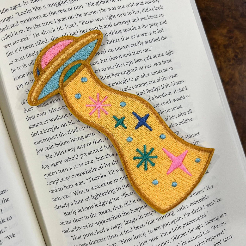 Ufo Embroidered Bookmark - Yellow - Intrigue Ink Visit Bozeman, Unique Shopping Boutique in Montana, Work from Home Clothes for Women