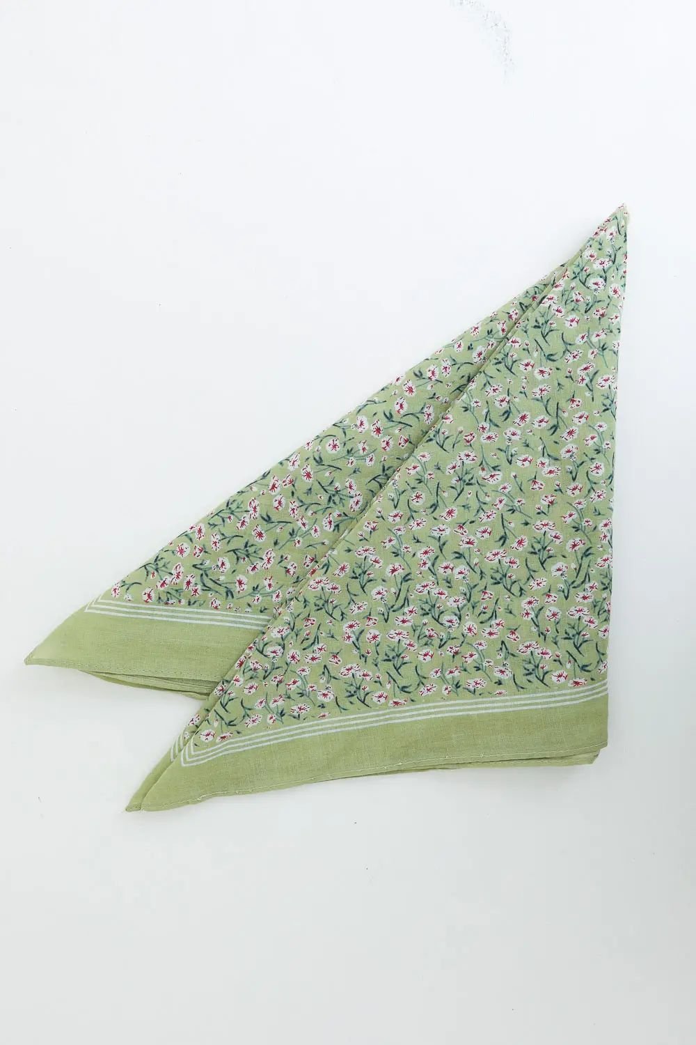 Cotton Field of Flowers Bandana - Muted Sage - Intrigue Ink Visit Bozeman, Unique Shopping Boutique in Montana, Work from Home Clothes for Women