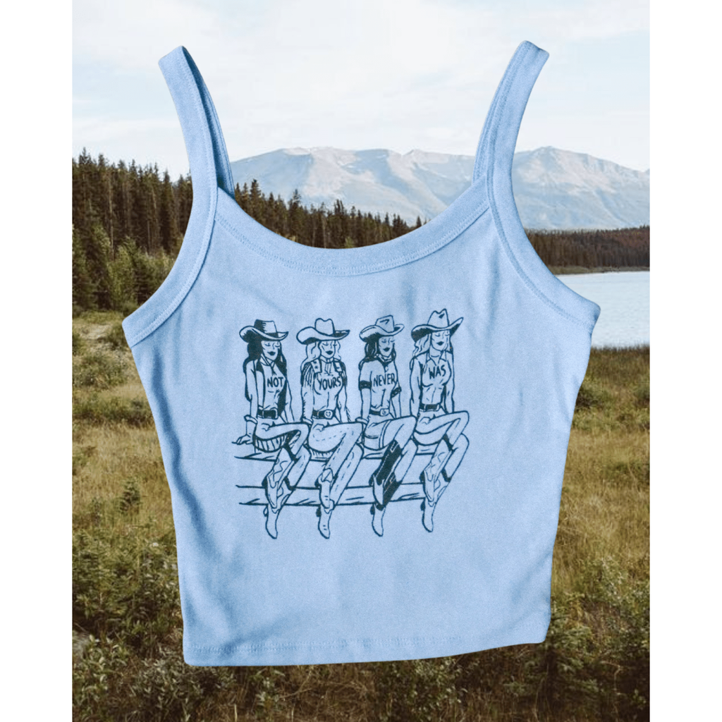 Not Yours Blue Strappy Tank - Intrigue Ink Visit Bozeman, Unique Shopping Boutique in Montana, Work from Home Clothes for Women