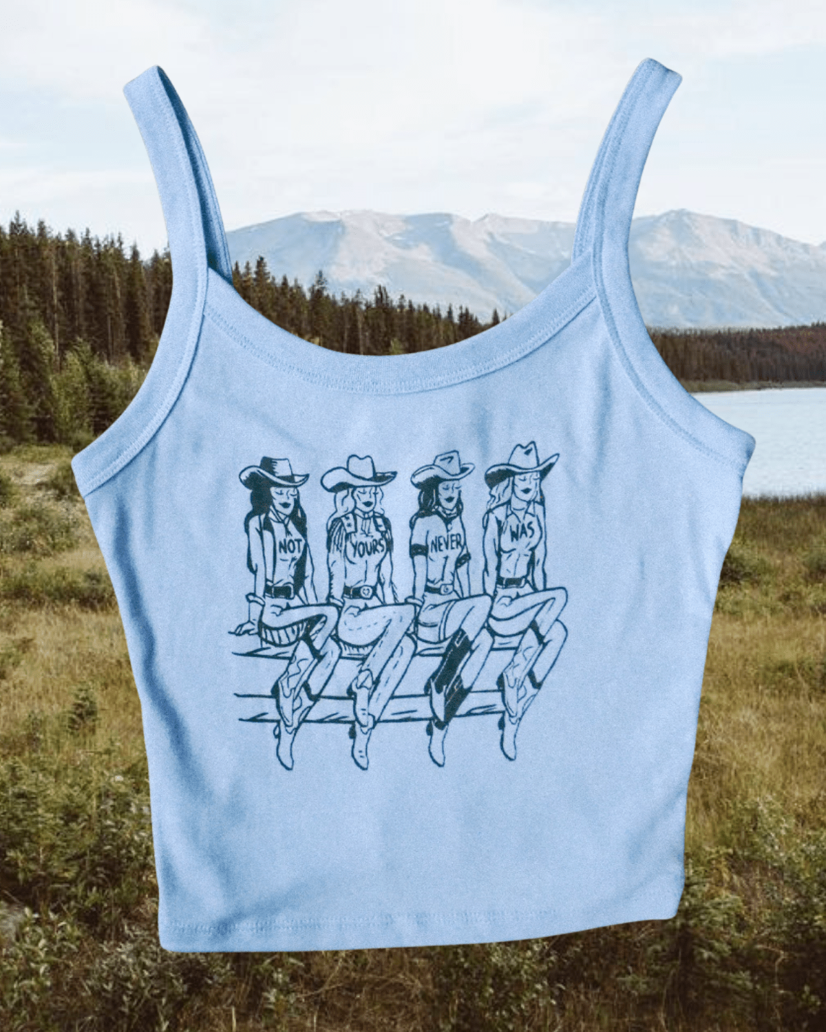 Not Yours Blue Strappy Tank - Intrigue Ink Visit Bozeman, Unique Shopping Boutique in Montana, Work from Home Clothes for Women